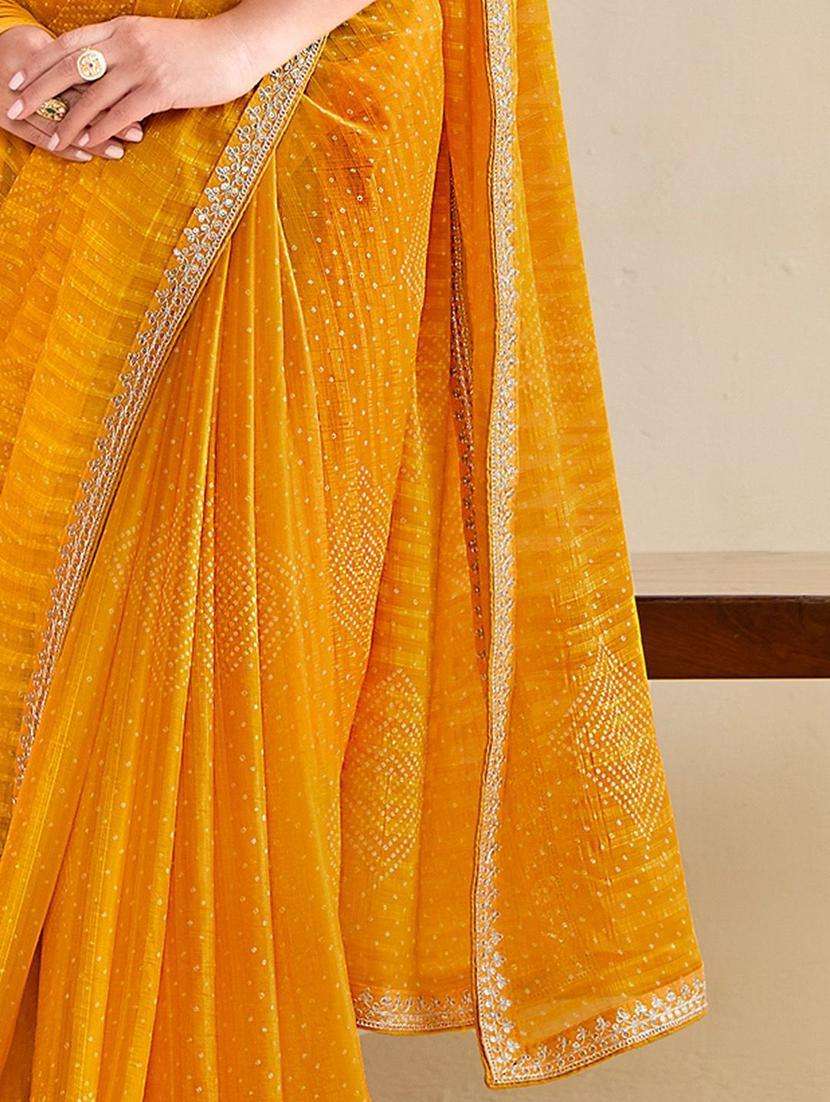 women bandhani printed saree with blouse - 22217987 -  Standard Image - 2