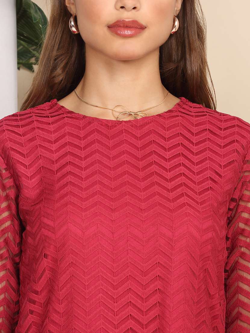 women self designed three quarter sleeve a-line dress - 22218001 -  Standard Image - 7