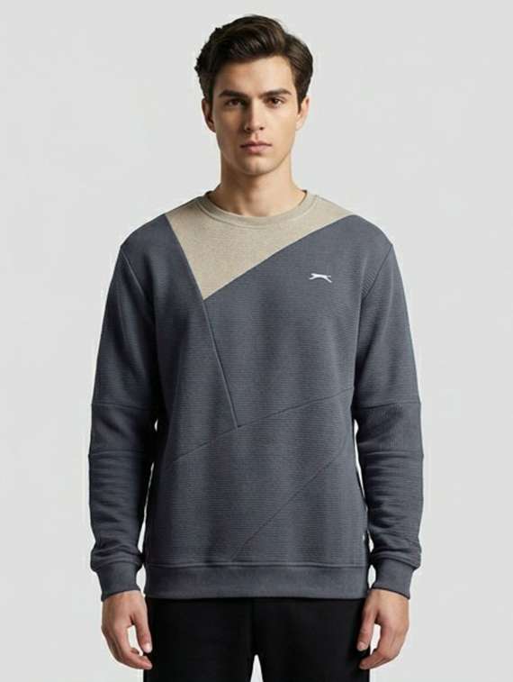 men color block long sleeve regular fit sweatshirt - 22218033 -  Standard Image - 2