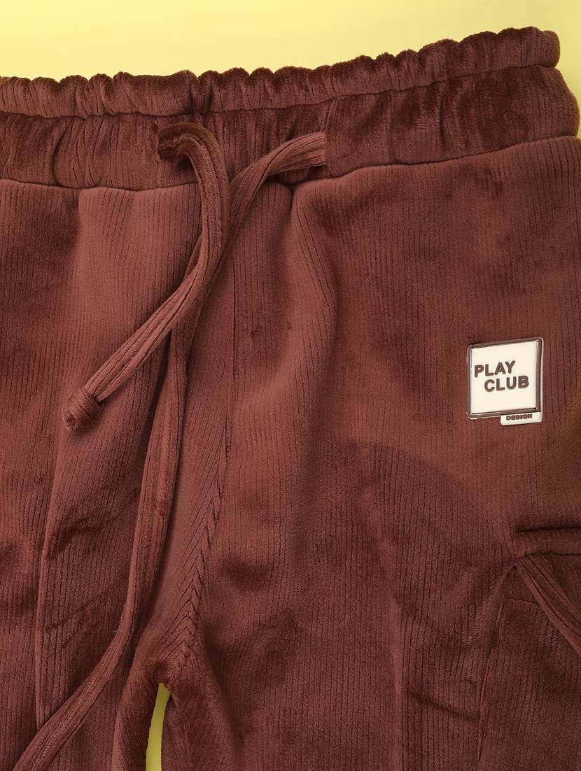 girls solid mid rise winterwear cargo - 22218151 -  Standard Image - 2