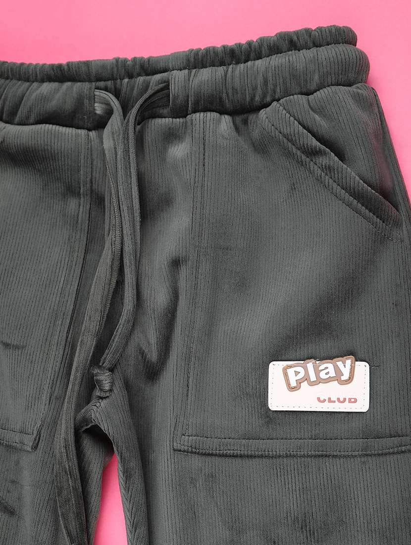 girls solid mid rise winterwear cargo - 22218157 -  Standard Image - 2