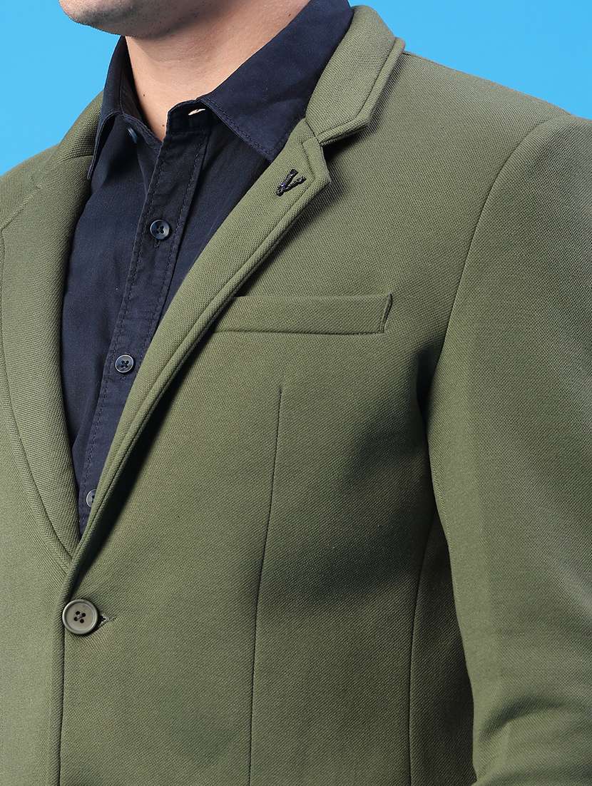 men solid single breasted casual blazer - 22218172 -  Standard Image - 2