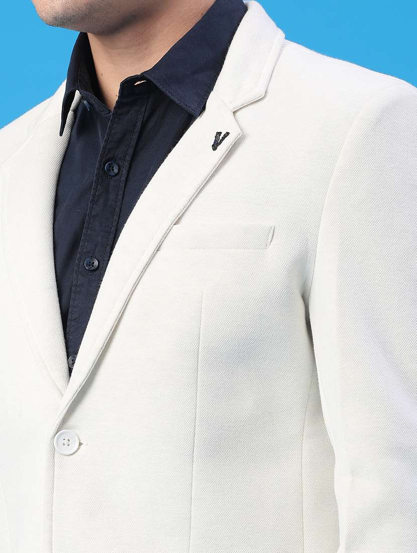 men solid lapel collar single breasted casual blazer - 22218173 -  Standard Image - 2