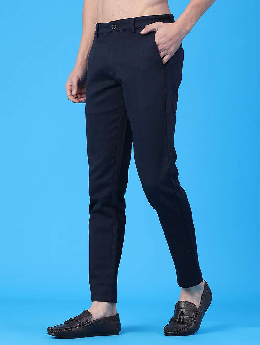 men solid mid rise chinos casual trouser - 22218225 -  Standard Image - 2