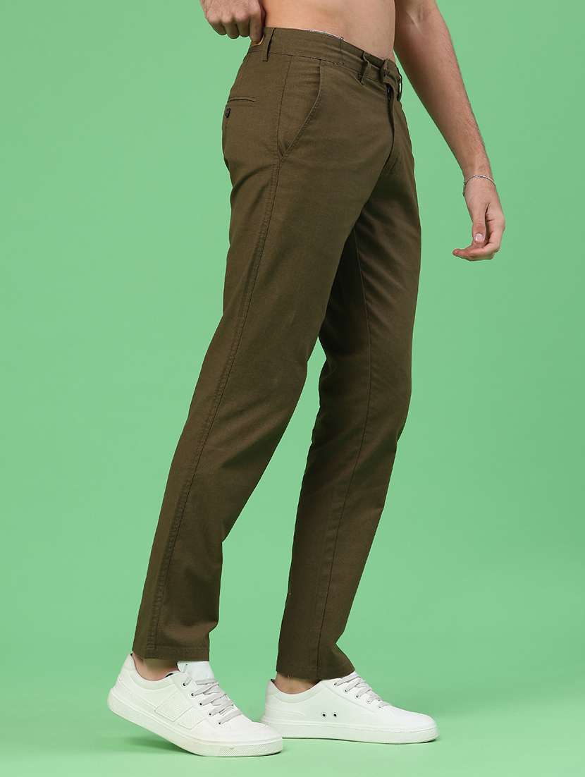 men solid mid rise chinos casual trouser - 22218244 -  Standard Image - 2