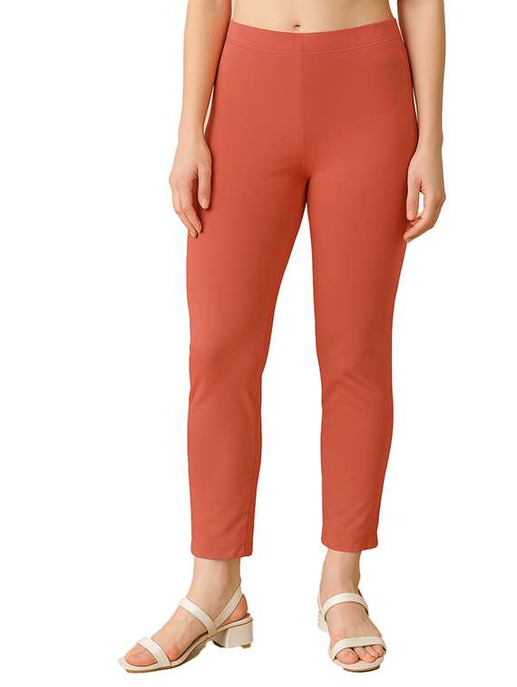 women solid mid rise cigarette pants  - 22218392 -  Standard Image - 2