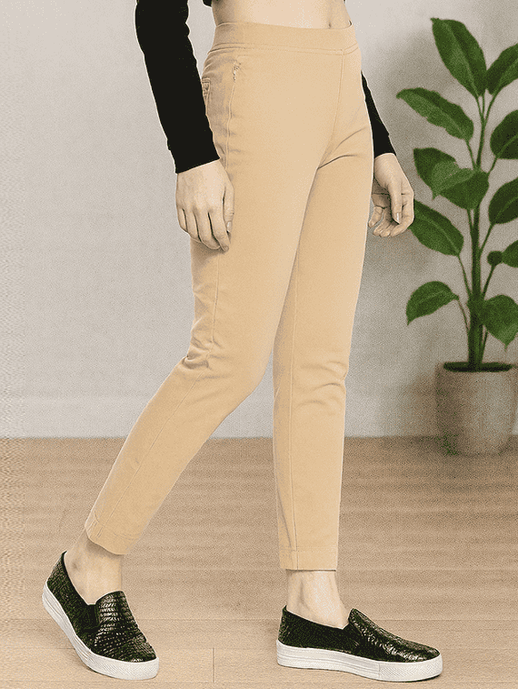 women solid mid rise cigarette pants - 22218395 -  Standard Image - 2