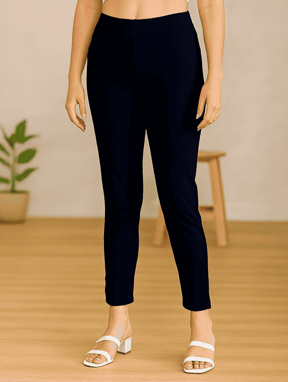 women solid mid rise anke length legging - 22218407 -  Standard Image - 2
