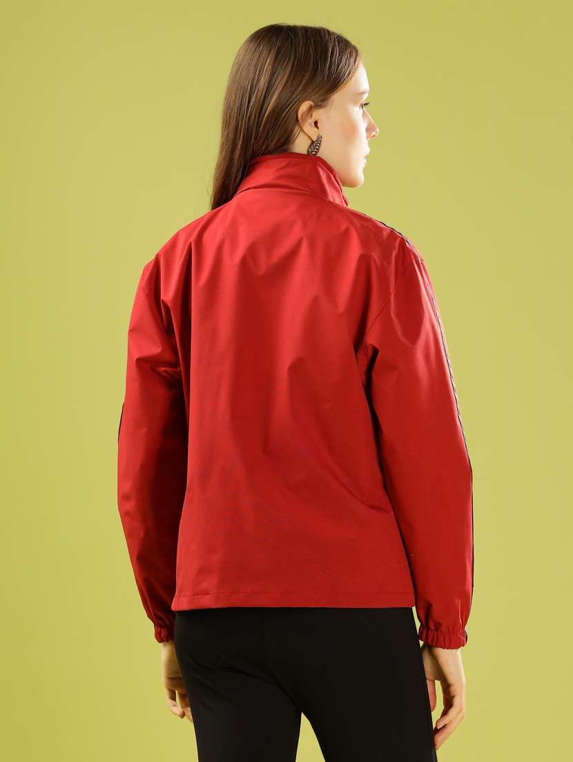 women solid long sleeve windcheater jacket - 22218422 -  Standard Image - 2