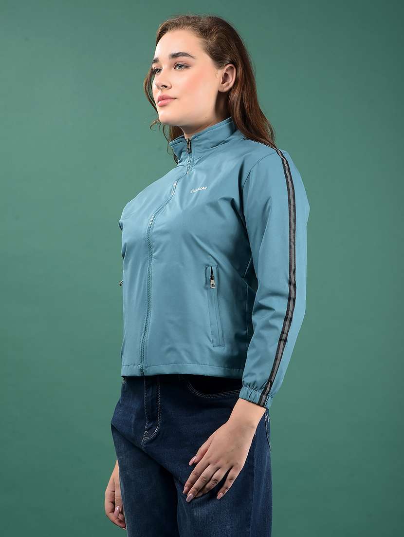 women solid long sleeve windcheater jacket - 22218423 -  Standard Image - 2