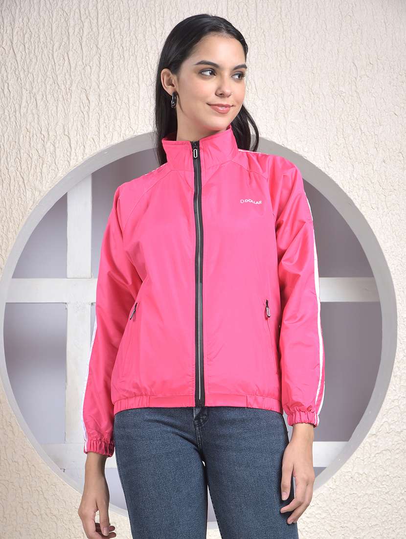 women solid long sleeve windcheater jacket - 22218424 -  Standard Image - 2