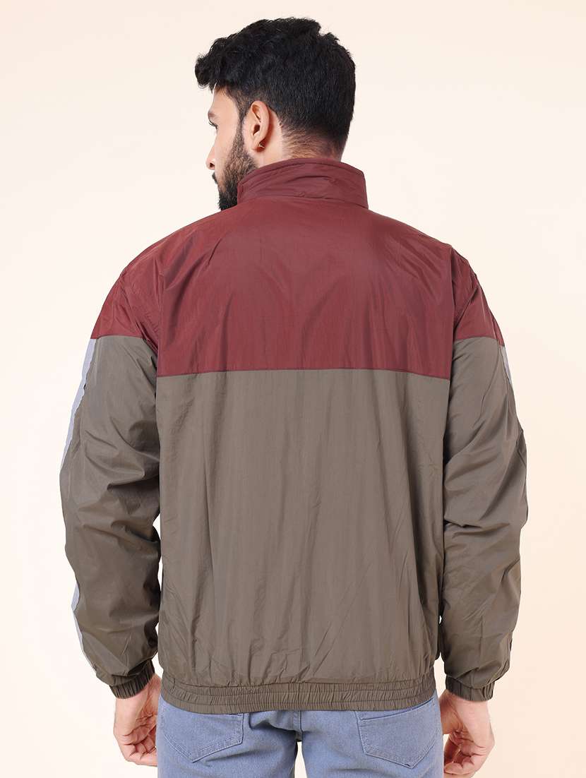 men color block long sleeve windcheater jacket - 22218430 -  Standard Image - 2