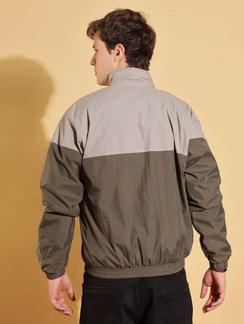 men color block long sleeve windcheater jacket - 22218432 -  Standard Image - 2