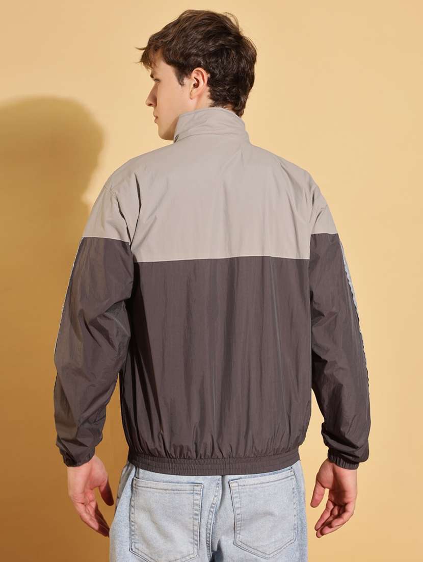 men color block long sleeve windcheater jacket - 22218433 -  Standard Image - 2