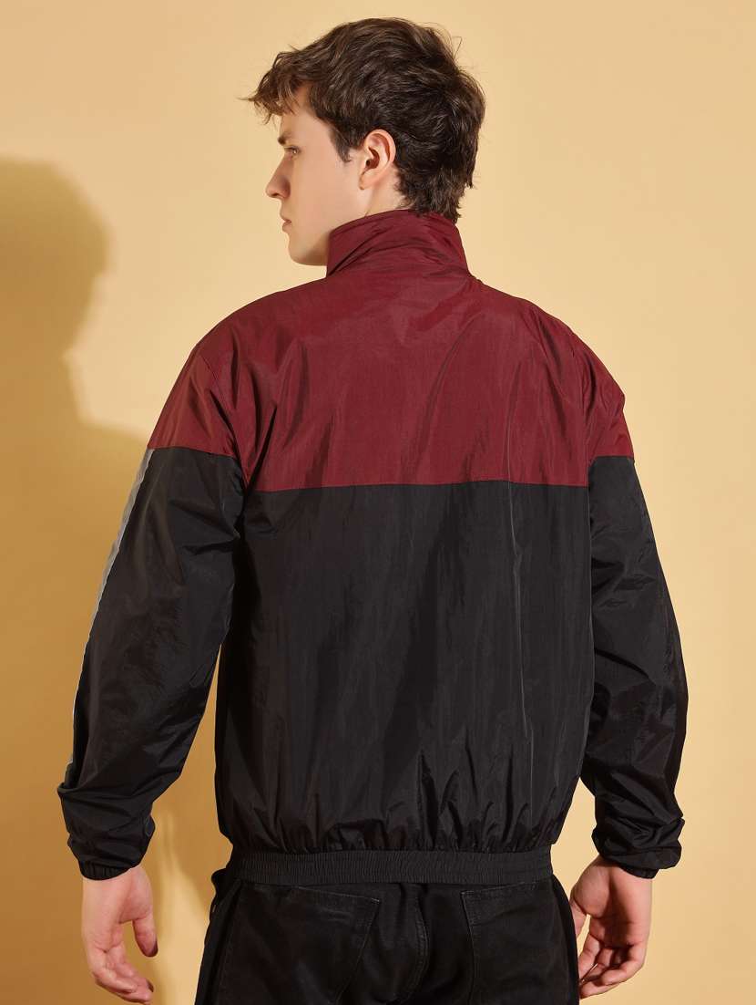 men color block long sleeve windcheater jacket - 22218434 -  Standard Image - 2