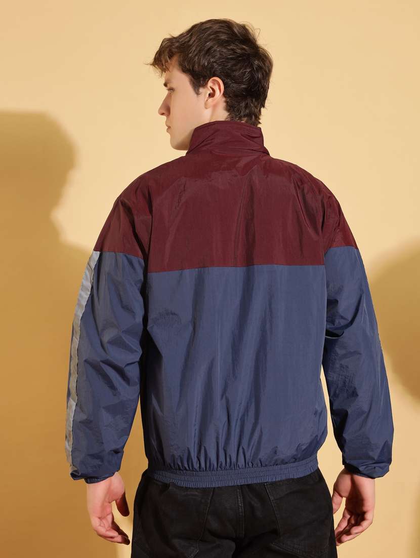 men color block long sleeve windcheater jacket - 22218435 -  Standard Image - 2