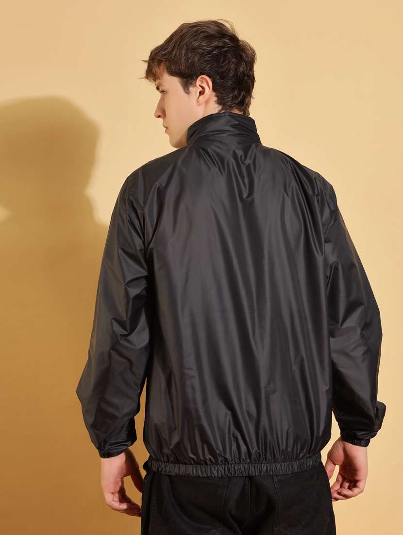 men solid long sleeve windcheater bomber jacket - 22218436 -  Standard Image - 2