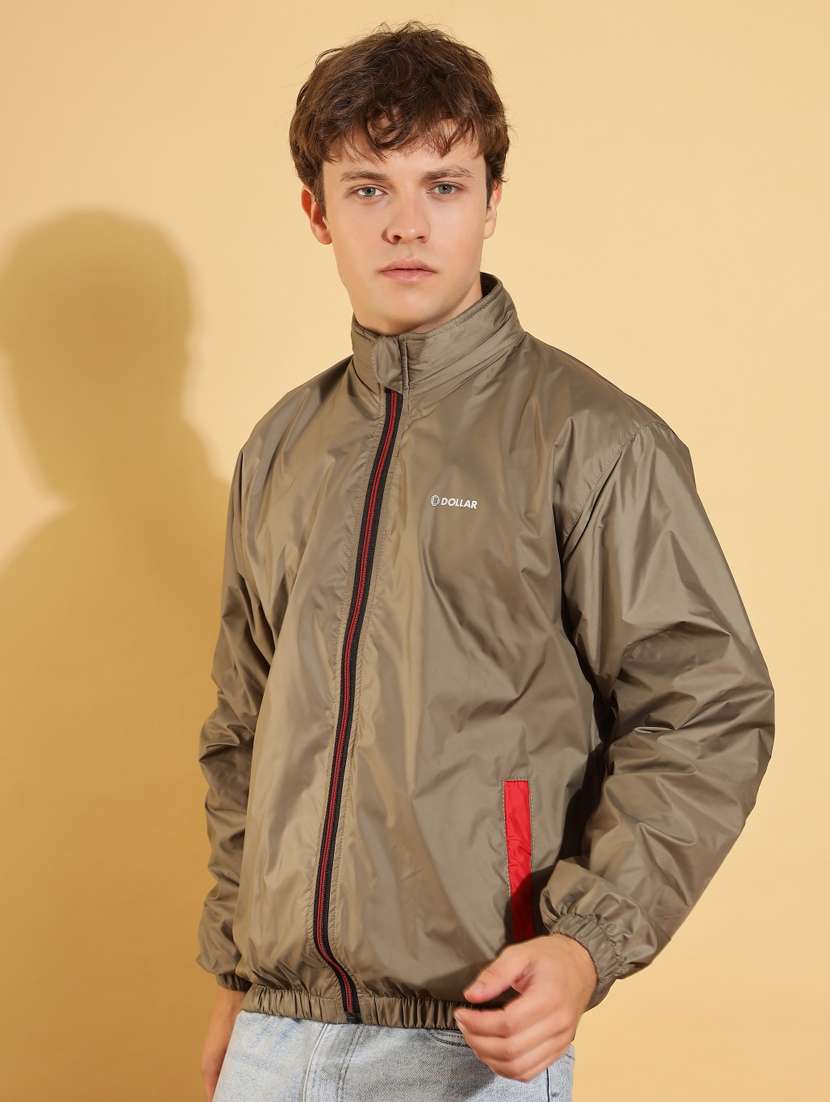 men solid long sleeve windcheater bomber jacket - 22218437 -  Standard Image - 2