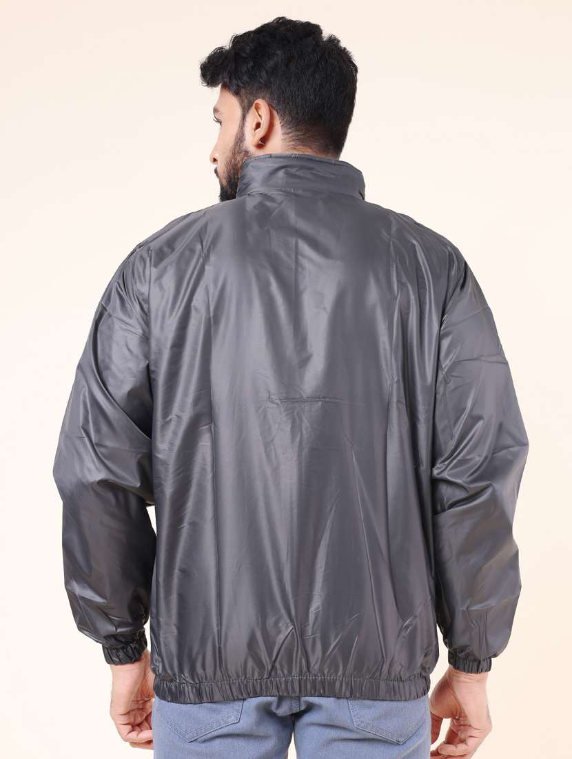 men solid long sleeve windcheater bomber jacket - 22218438 -  Standard Image - 2