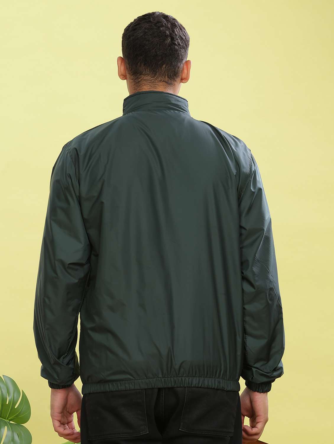 men solid long sleeve windcheater bomber jacket - 22218442 -  Standard Image - 2