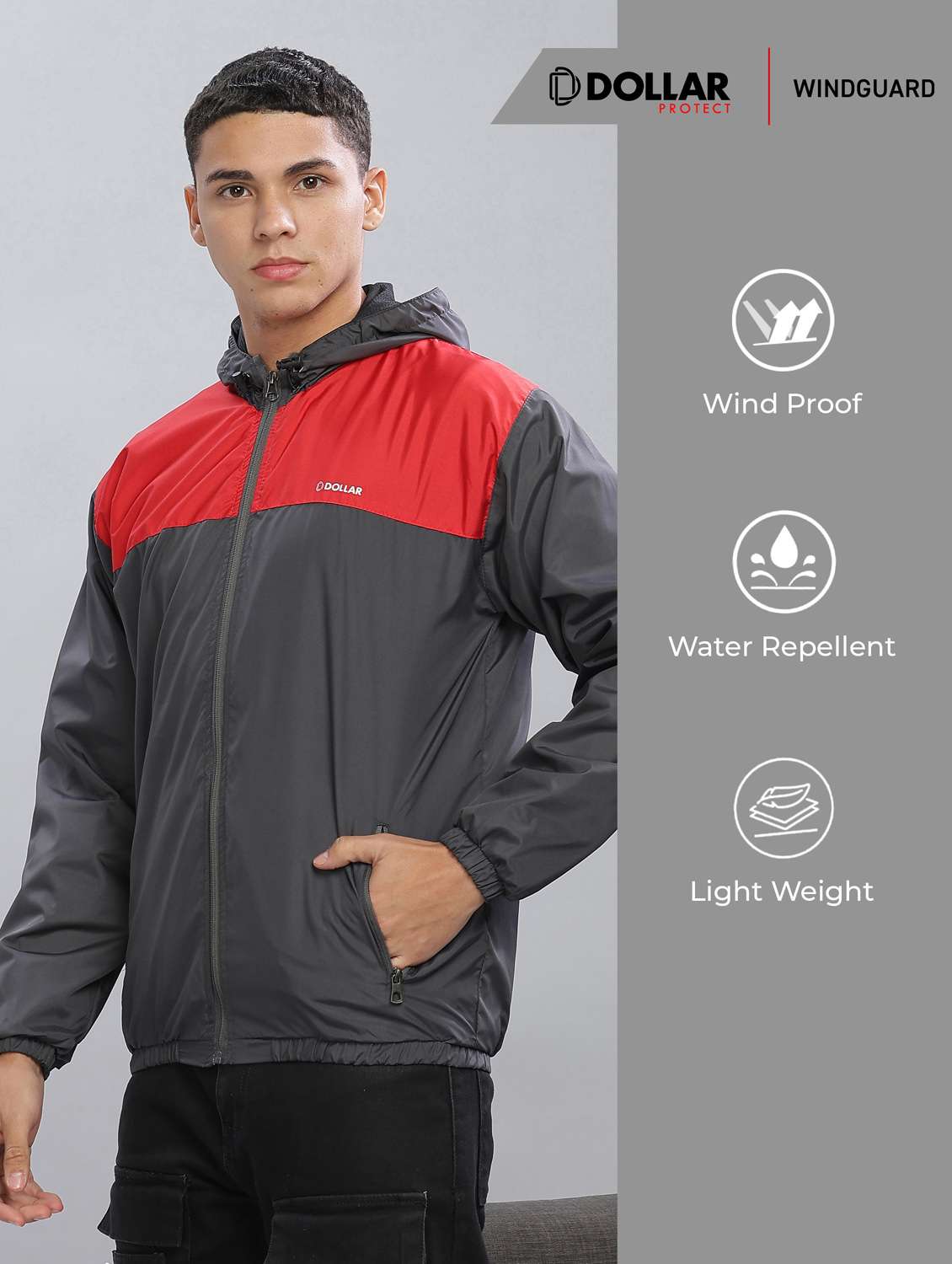 men color block long sleeve windcheater jacket - 22218444 -  Standard Image - 2