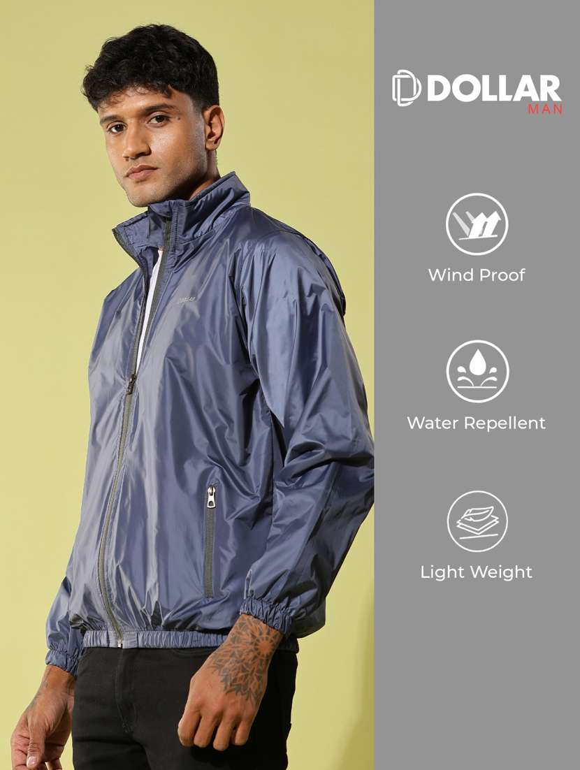 men solid long sleeve windheater bomber jacket - 22218447 -  Standard Image - 2