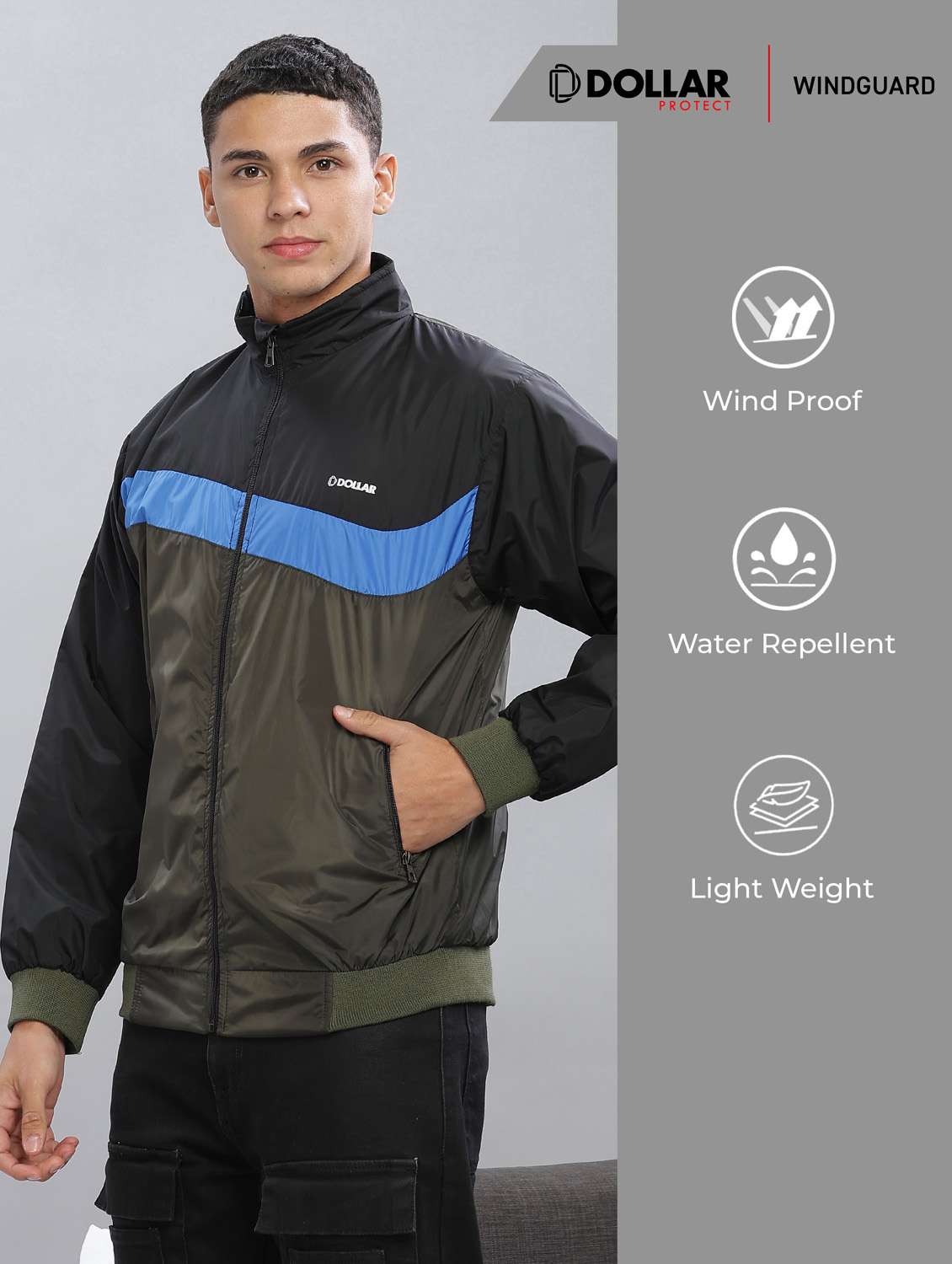 men color block long sleeve bomber jacket - 22218489 -  Standard Image - 2