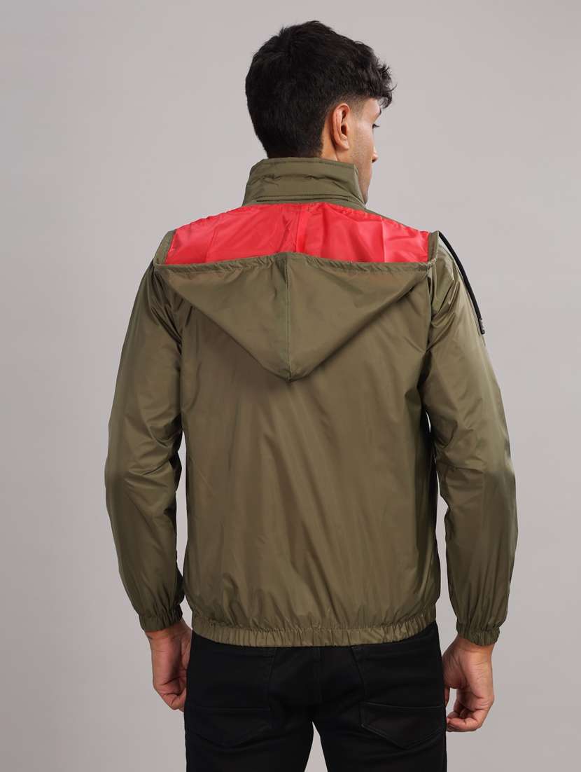 men solid long sleeve windcheater jacket - 22218495 -  Standard Image - 2