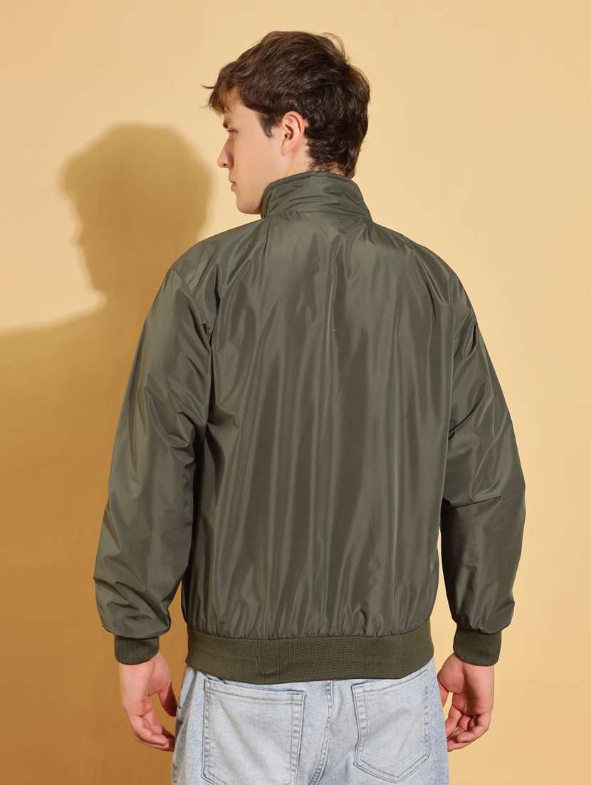 men solid long sleeve bomber jacket - 22218500 -  Standard Image - 2