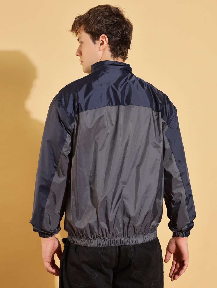 men color block long sleeve windcheater jacket - 22218505 -  Standard Image - 2