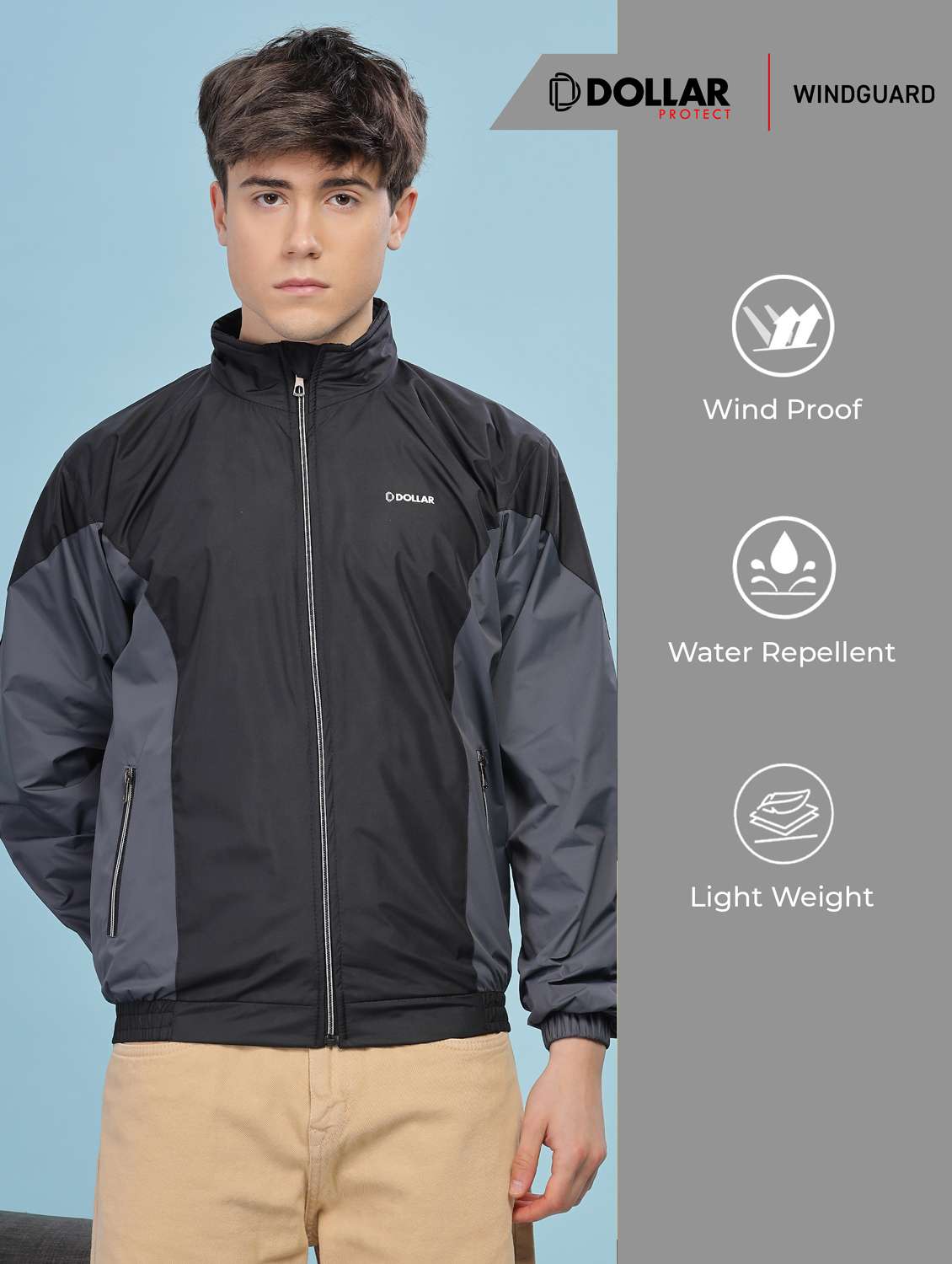 men color block long sleeve bomber jacket - 22218520 -  Standard Image - 2