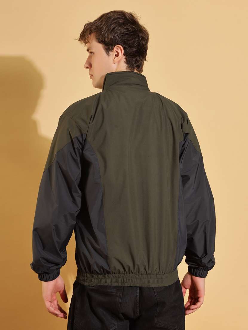 men color block long sleeve bomber jacket - 22218524 -  Standard Image - 2