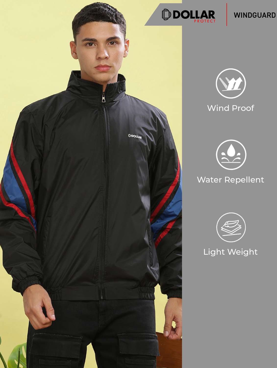 men color block long sleeve bomber jacket - 22218526 -  Standard Image - 2