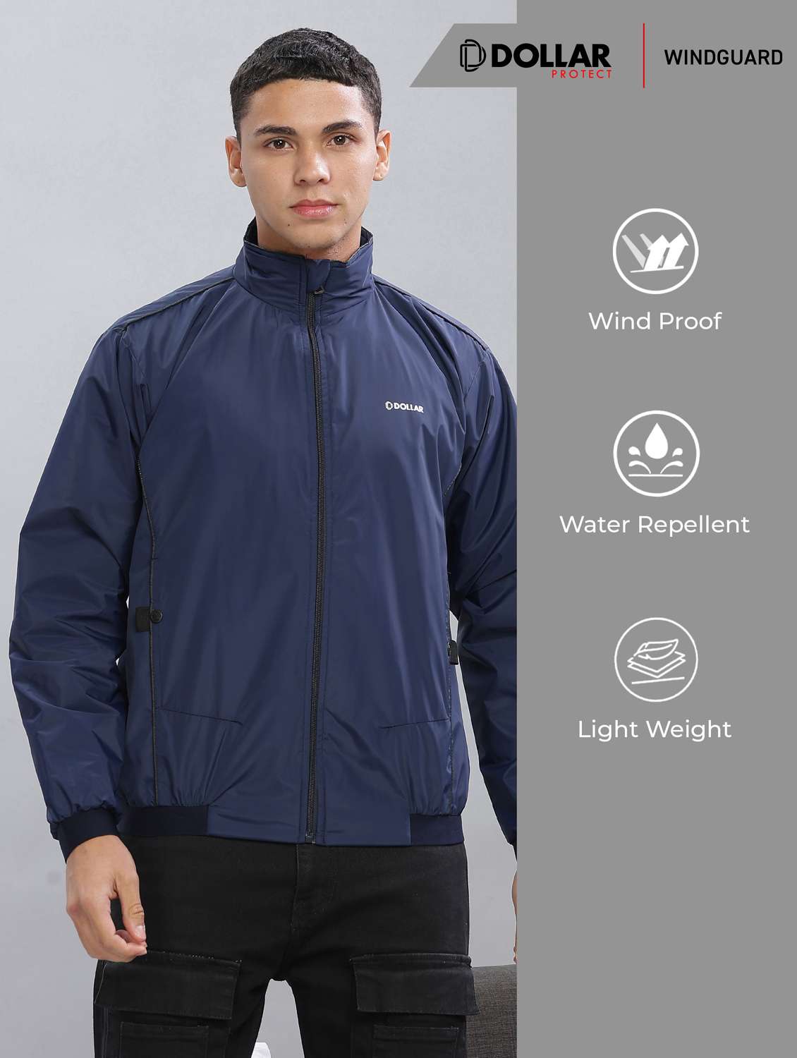 men solid long sleeve bomber jacket - 22218534 -  Standard Image - 2