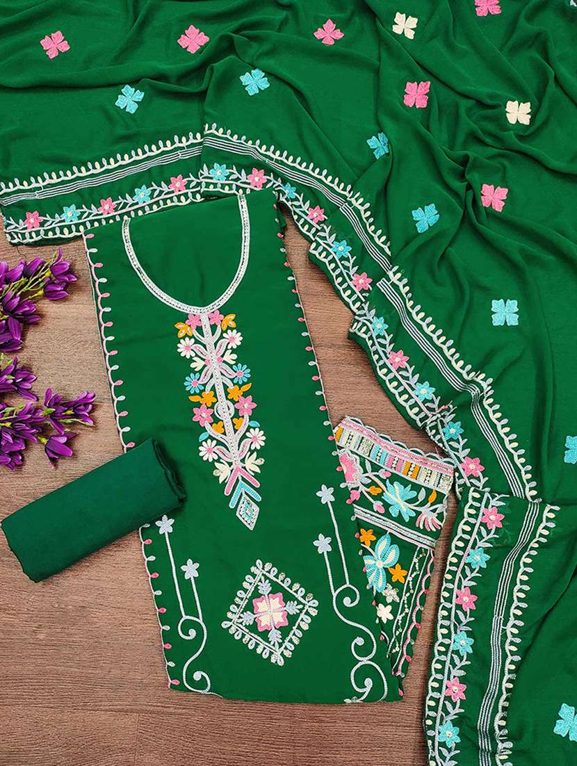 women solid with work embroidered unstitched suit set - 22218554 -  Standard Image - 2