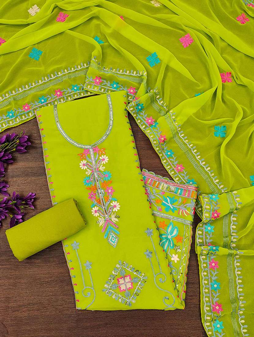 women solid with work embroidered unstitched suit set - 22218559 -  Standard Image - 2