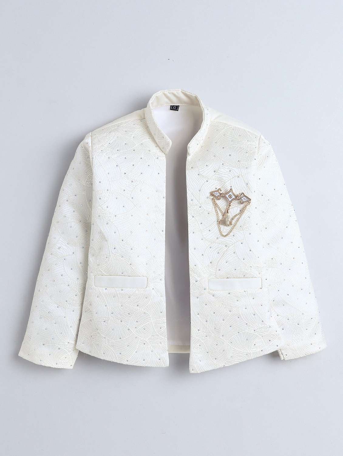 boys embroidered long sleeve sherwani set - 22218576 -  Standard Image - 2