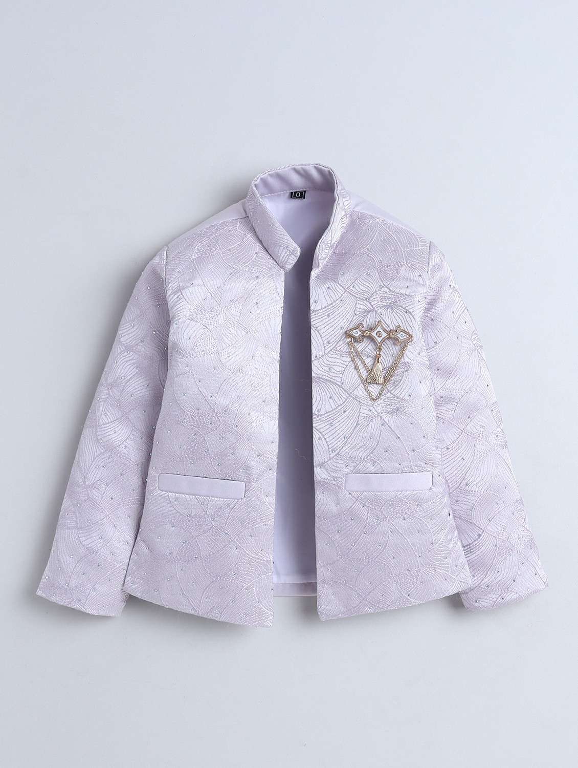 boys embroidered long sleeve sherwani set - 22218577 -  Standard Image - 2