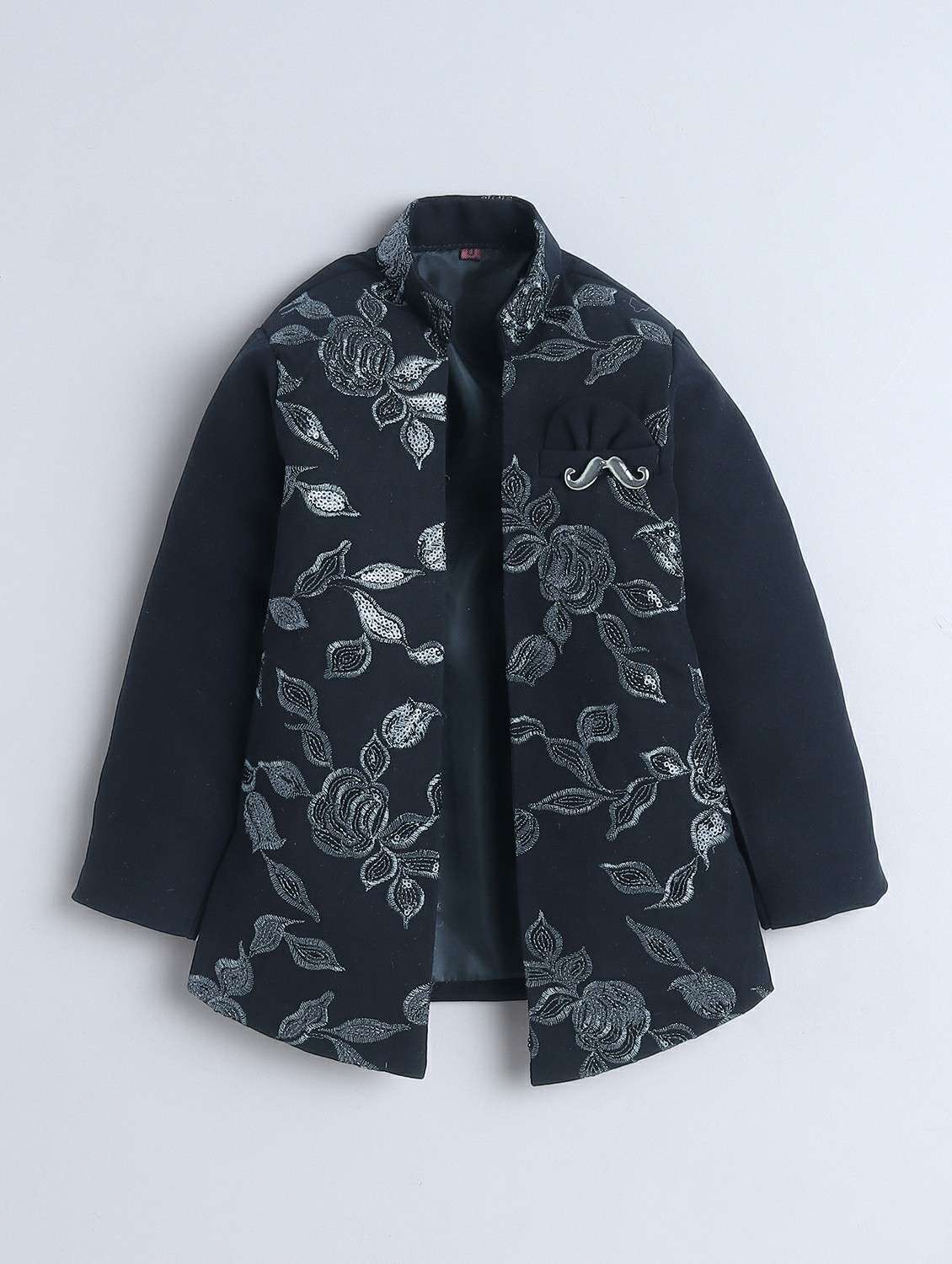 boys embroidered long sleeve sherwani set - 22218583 -  Standard Image - 2