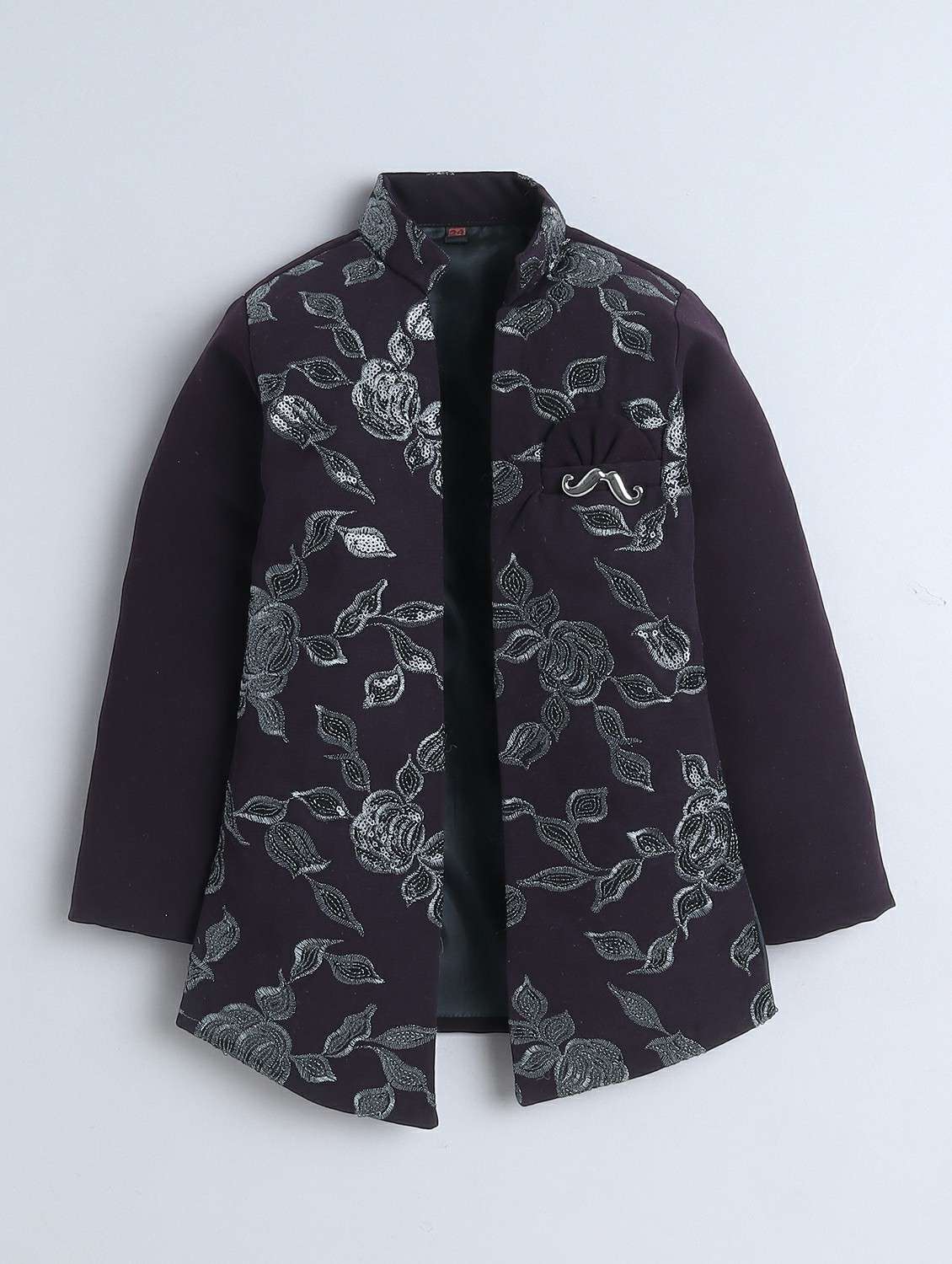 boys embroidered long sleeve sherwani set - 22218584 -  Standard Image - 2