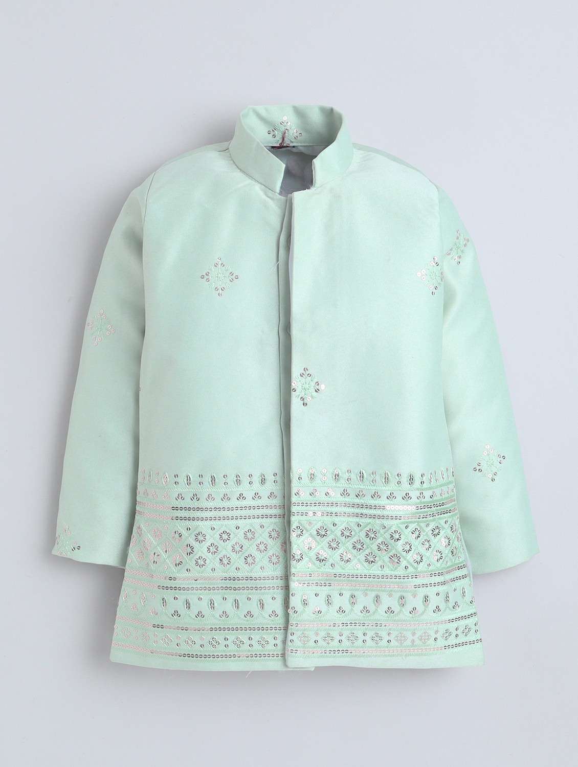 boys embroidered long sleeve sherwani set - 22218590 -  Standard Image - 2