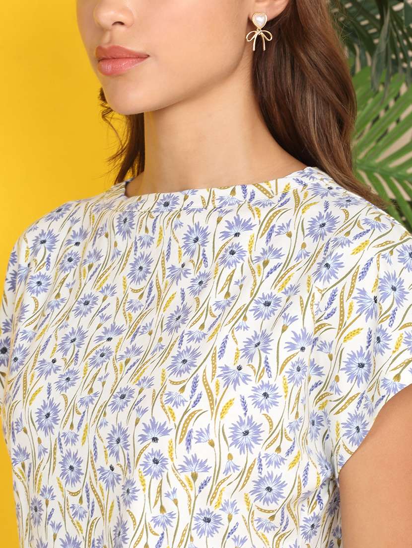 women printed short sleeve crop t-shirt - 22218791 -  Standard Image - 2