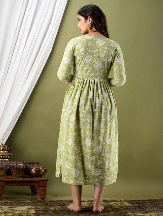 Women Floral Printed Three Quarter Sleeve Maternity Wear Dress - 22219021 -  Standard Image - 2