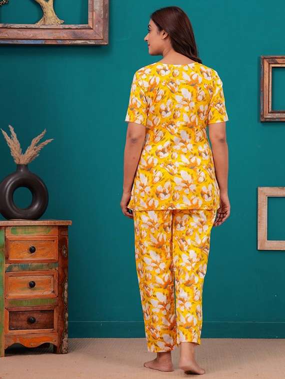 women printed nightwear pyjama set - 22219086 -  Standard Image - 2