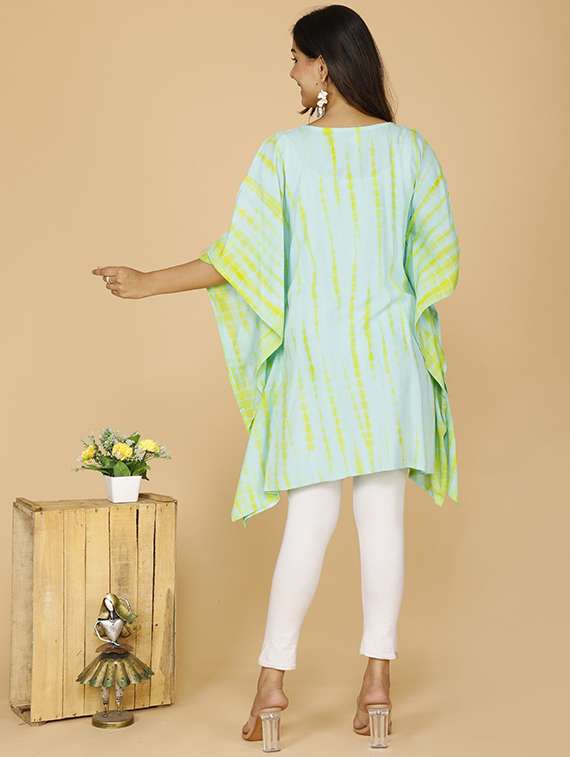 women tie & dye kimono sleeve kaftan tunic - 22219101 -  Standard Image - 2