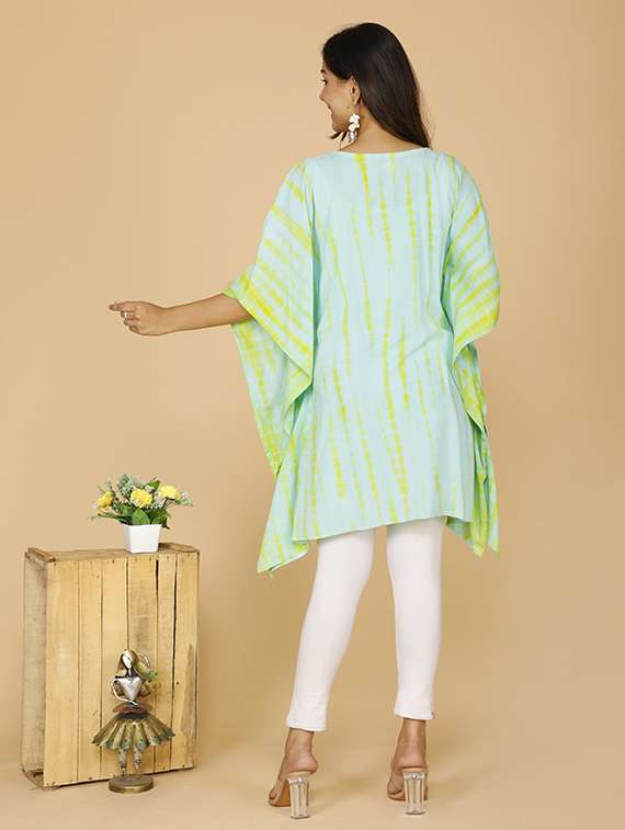 women tie & dye kimono sleeve kaftan tunic - 22219102 -  Standard Image - 2