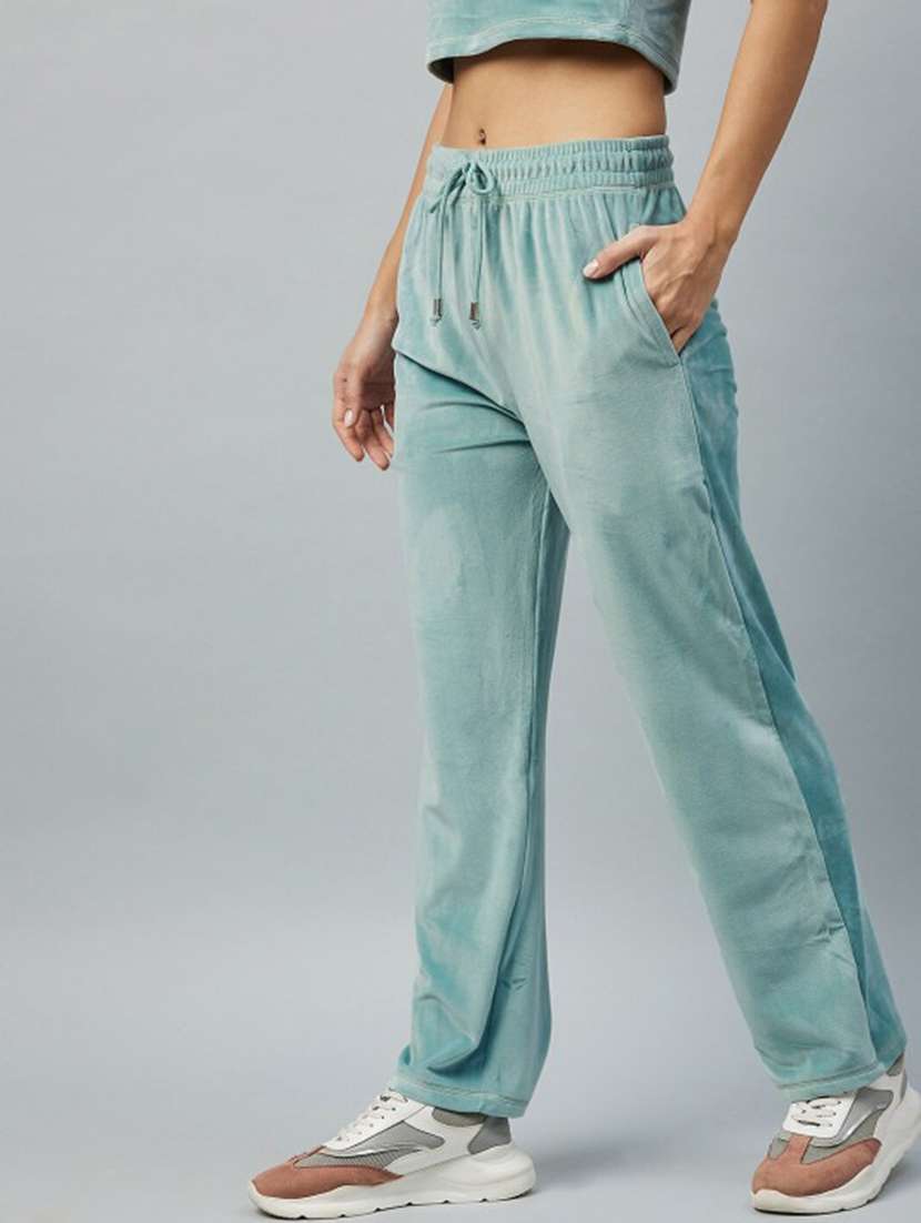 women solid mid rise track pant - 22219206 -  Standard Image - 2