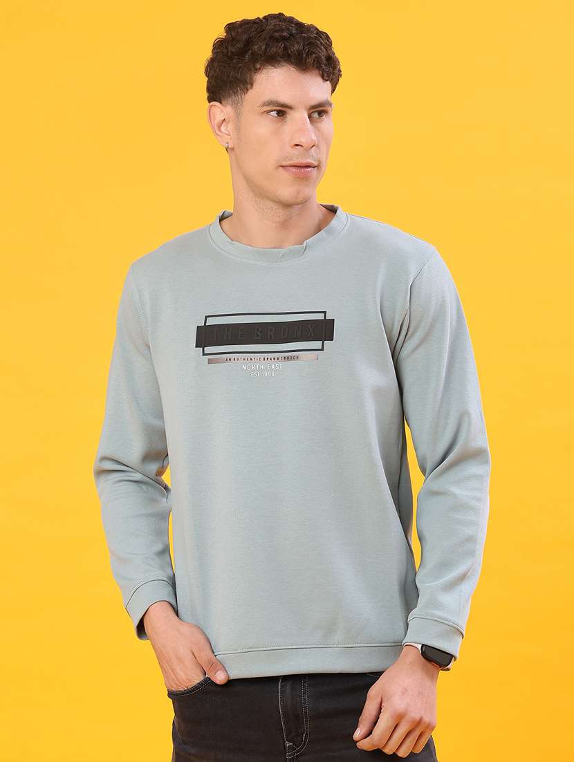 men chest print long sleeve regular fit sweatshirt