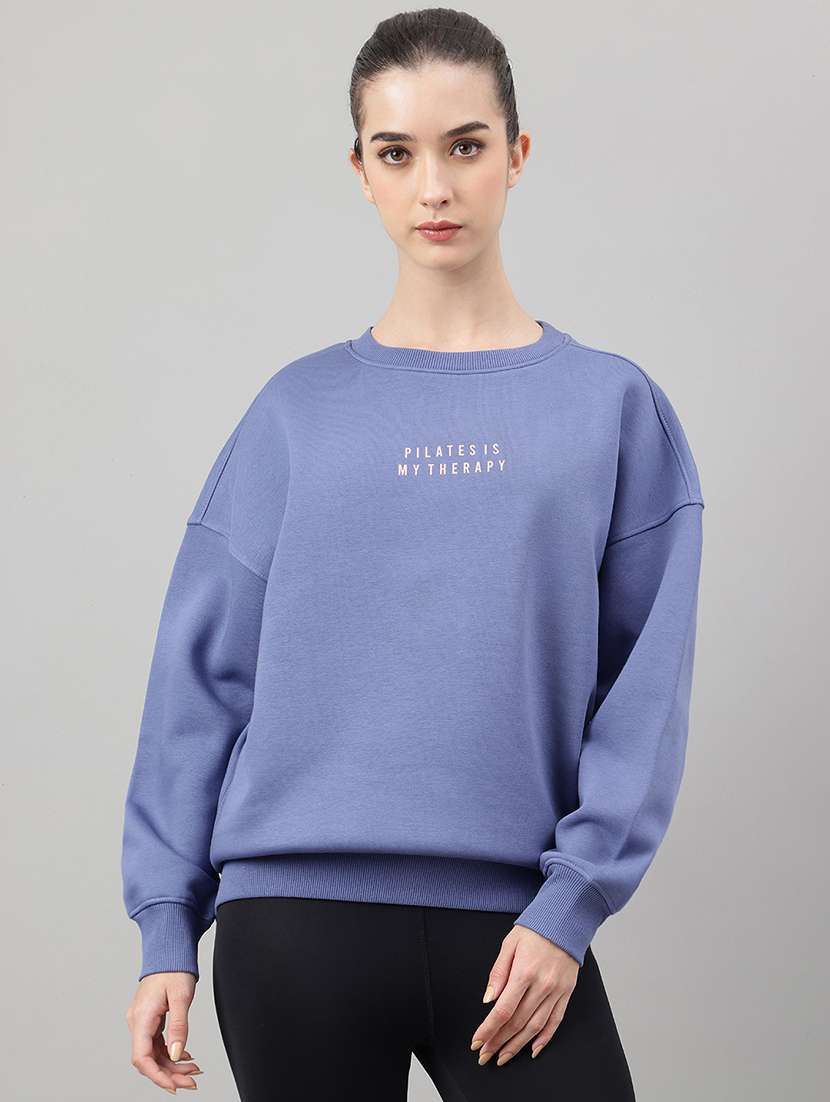 women printed long sleeve oversized sweatshirt