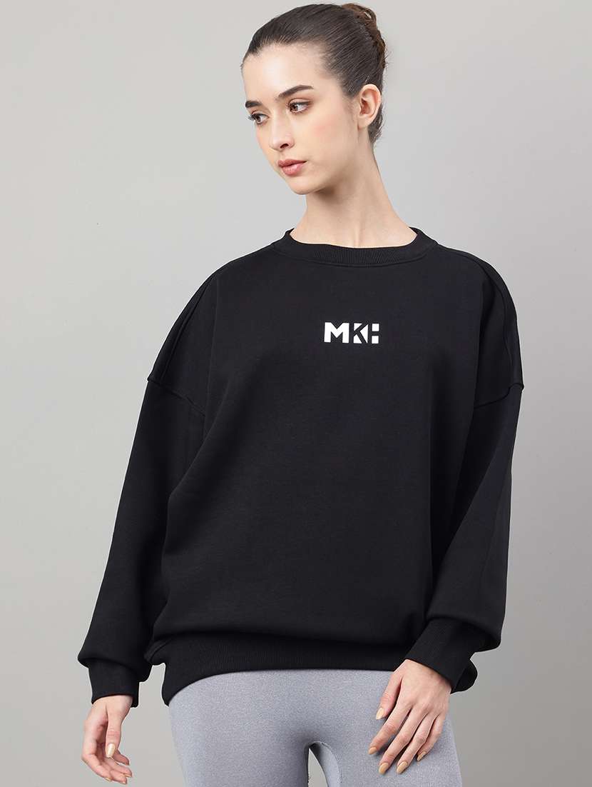 women printed long sleeve oversized sweatshirt